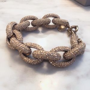Statement bracelet - J. Crew, Gold and micro pave CZ.